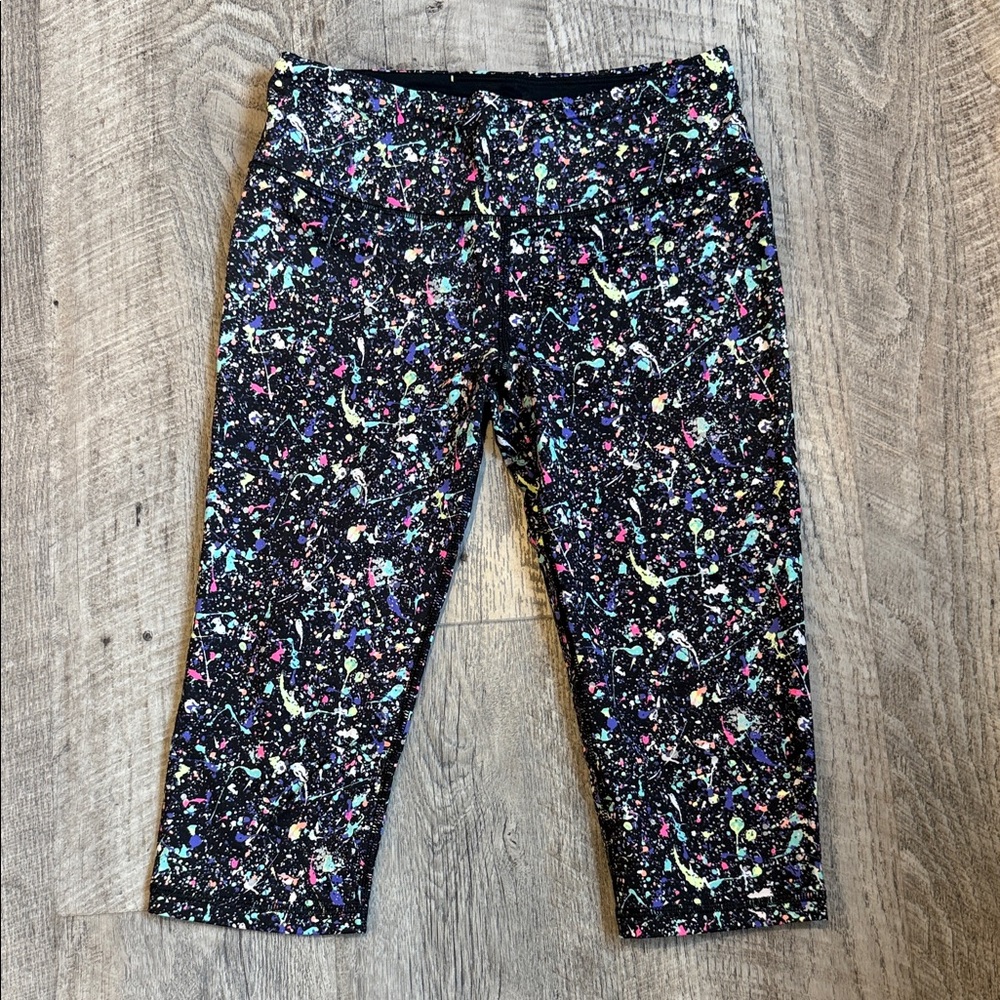 Victoria's Secret Sport Leggings - Black with paint splatter